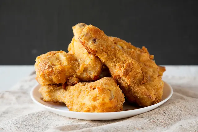plate of buttermilk fried chicken that was fried in the oven